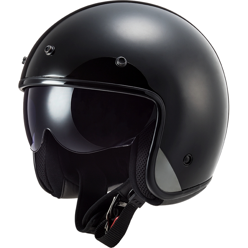 Open Motorhelm LS2 OF601 Bob II Massief Zwart Mat