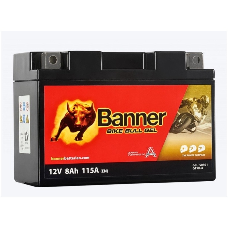 Gel accu Banner Bike Bull Gel 12V, YT9B-4, 8AH, 115A