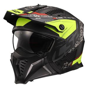 Motorhelm LS2 OF606 Drifter Devor zwart-fluo geel