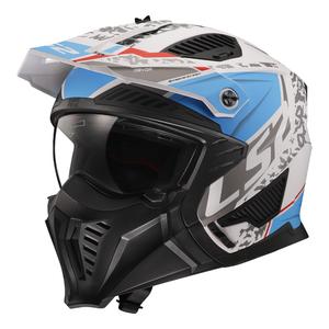 Motorhelm LS2 OF606 Drifter Devor wit-blauw