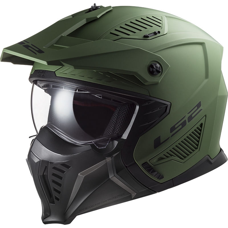 Motorhelm LS2 OF606 Drifter Massief groen mat