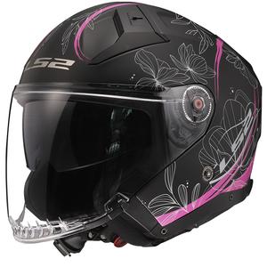 Open helm LS2 OF603 Infinity II Lotus zwart en roze