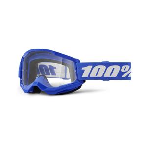 Motorcrossbril 100% STRATA 2 Nieuw blauw (helder plexi)