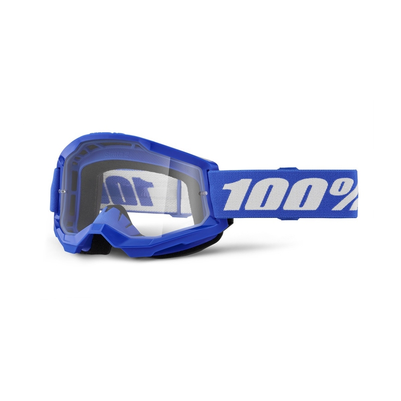 Motorcrossbril 100% STRATA 2 Nieuw blauw (helder plexi)