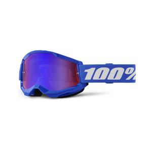 Motorcrossbril 100% STRATA 2 Nieuw blauw (rood-blauw plexi)