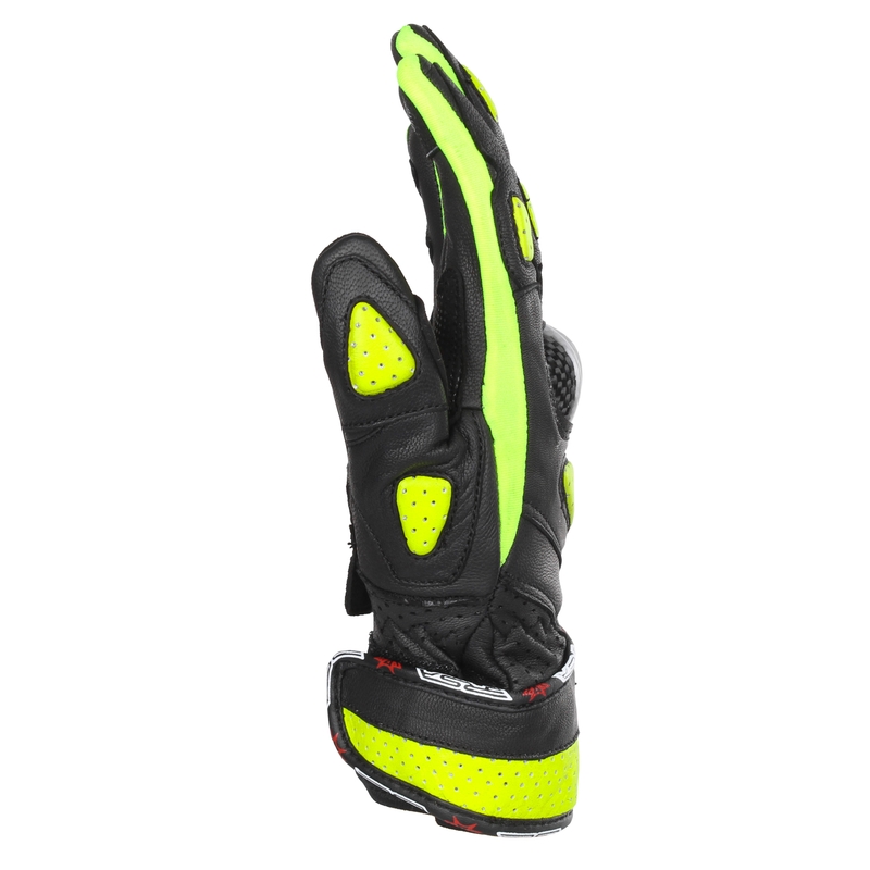 Dames motorhandschoenen RSA RX2 zwart-fluogeel