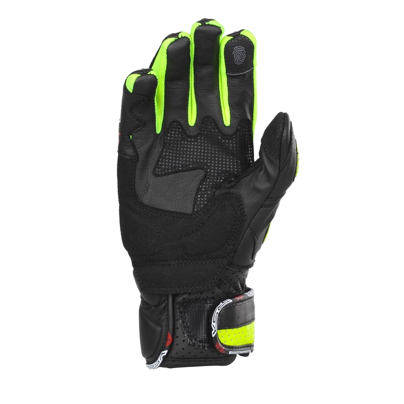 Dames motorhandschoenen RSA RX2 zwart-fluogeel