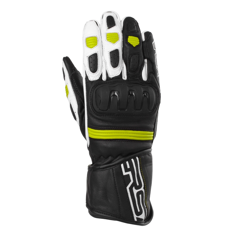 Motorhandschoenen RSA Gappa 2 zwart-wit-fluogeel