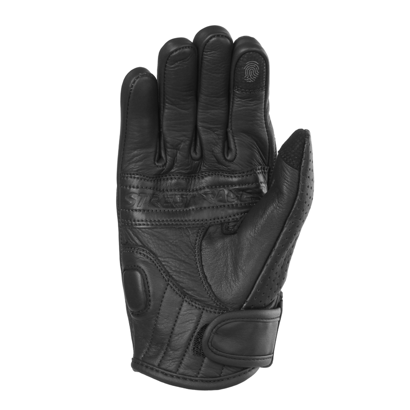 Motorhandschoenen Street Racer Striker 2 zwart geperforeerd
