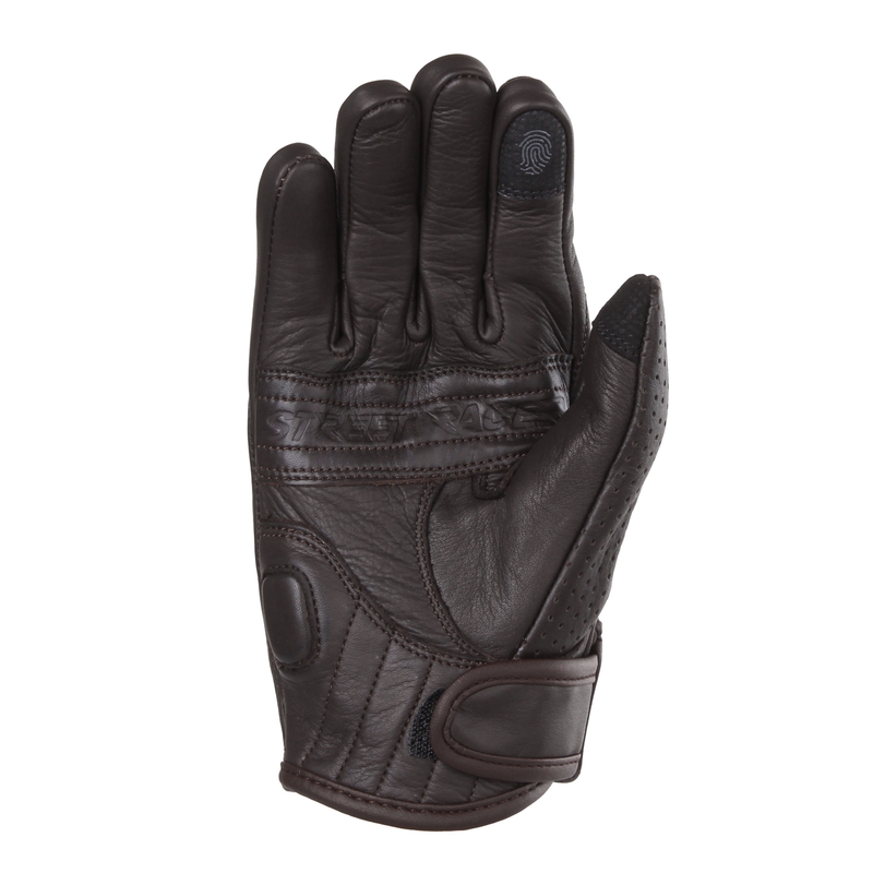 Motorhandschoenen Street Racer Striker 2 bruin geperforeerd