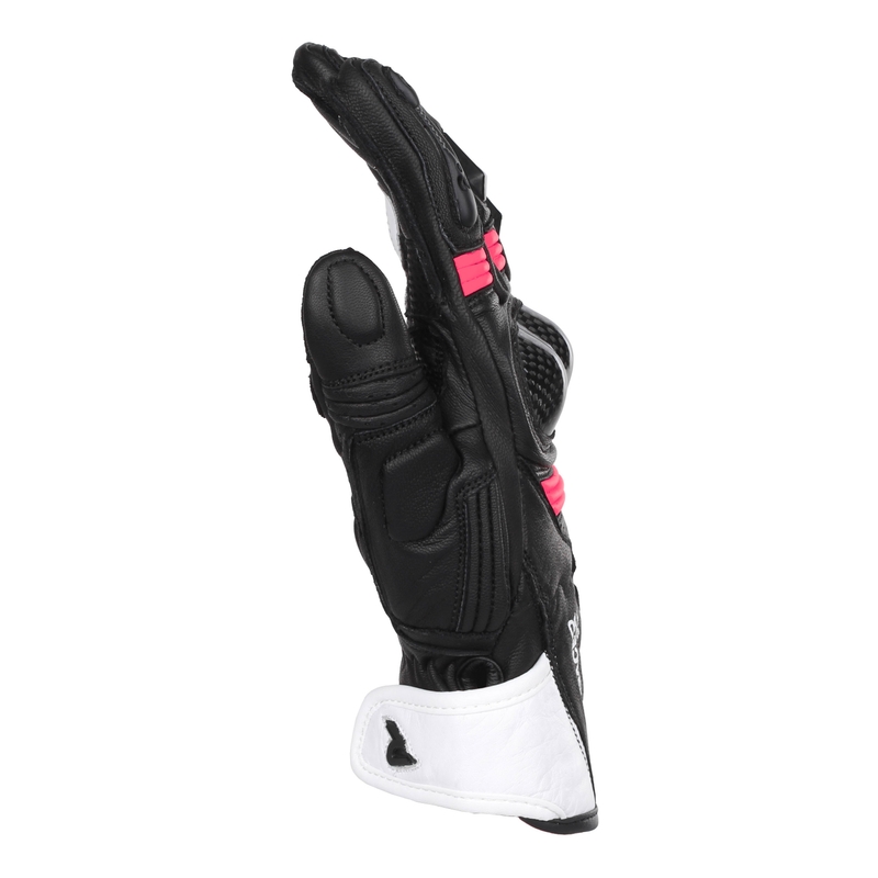 Motorhandschoenen voor dames Street Racer STR zwart, wit en roze