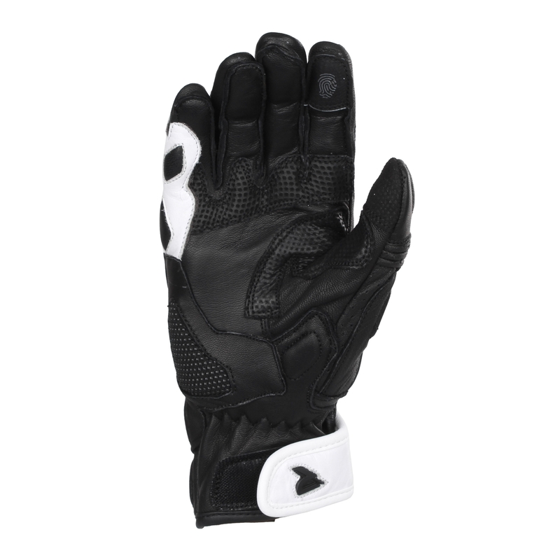 Motorhandschoenen voor dames Street Racer STR zwart, wit en roze