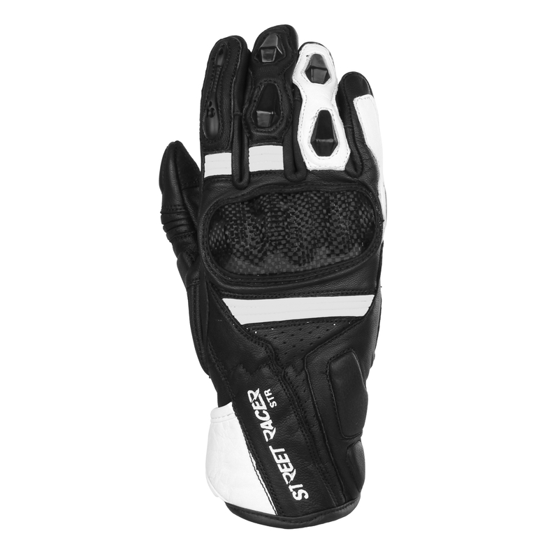 Street Racer STR motorhandschoenen zwart/wit