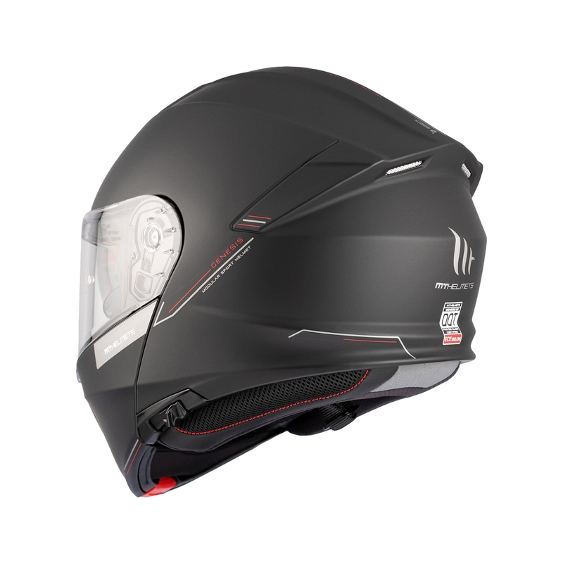 MT Genesis SV Solid A1 zwart mat opklapbare motorhelm