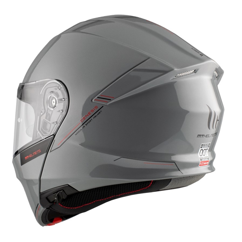 Opklapbare motorhelm MT Genesis SV Solid A12 glanzend grijs