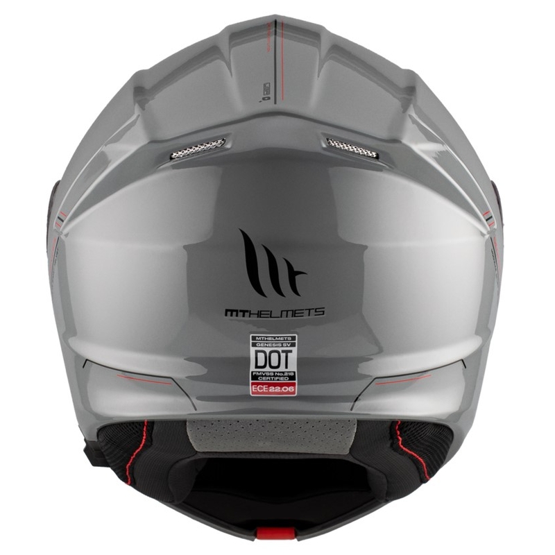 Opklapbare motorhelm MT Genesis SV Solid A12 glanzend grijs