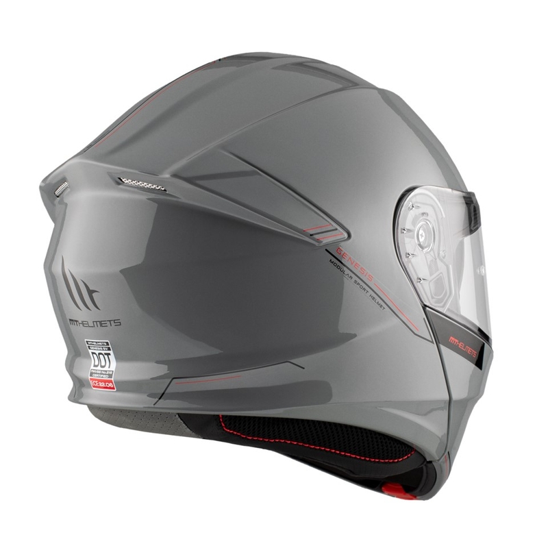Opklapbare motorhelm MT Genesis SV Solid A12 glanzend grijs