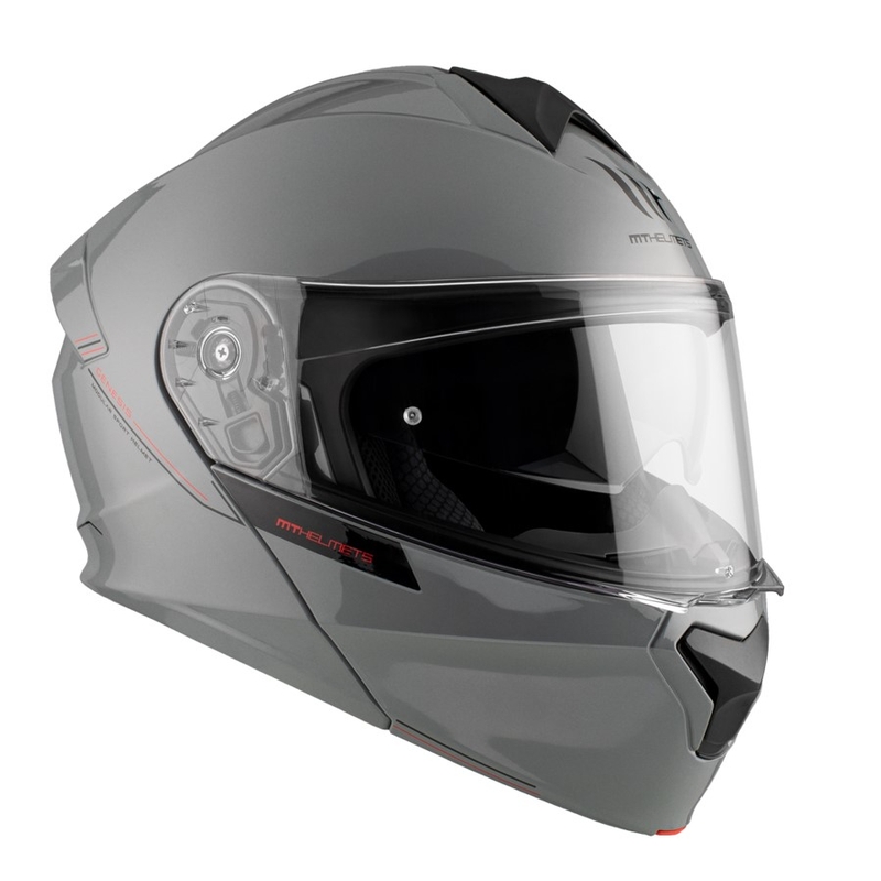 Opklapbare motorhelm MT Genesis SV Solid A12 glanzend grijs