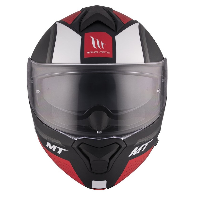 MT Genesis SV Cave A5 zwart-wit-rood matte opklapbare motorhelm