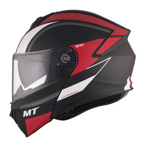 MT Genesis SV Cave A5 zwart-wit-rood matte opklapbare motorhelm