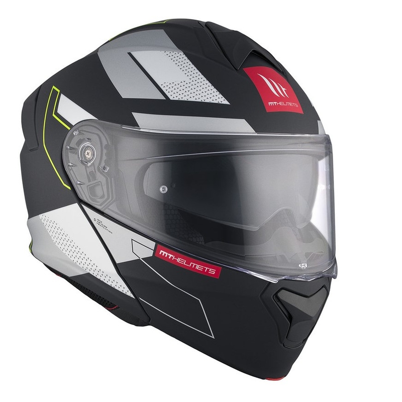 MT Genesis SV Talo B2 zwart-grijs-fluo geel matte opklapbare motorhelm uitverkoop