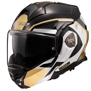 LS2 FF901 Advant X Metryk zwart-wit-goud vouwbare motorhelm