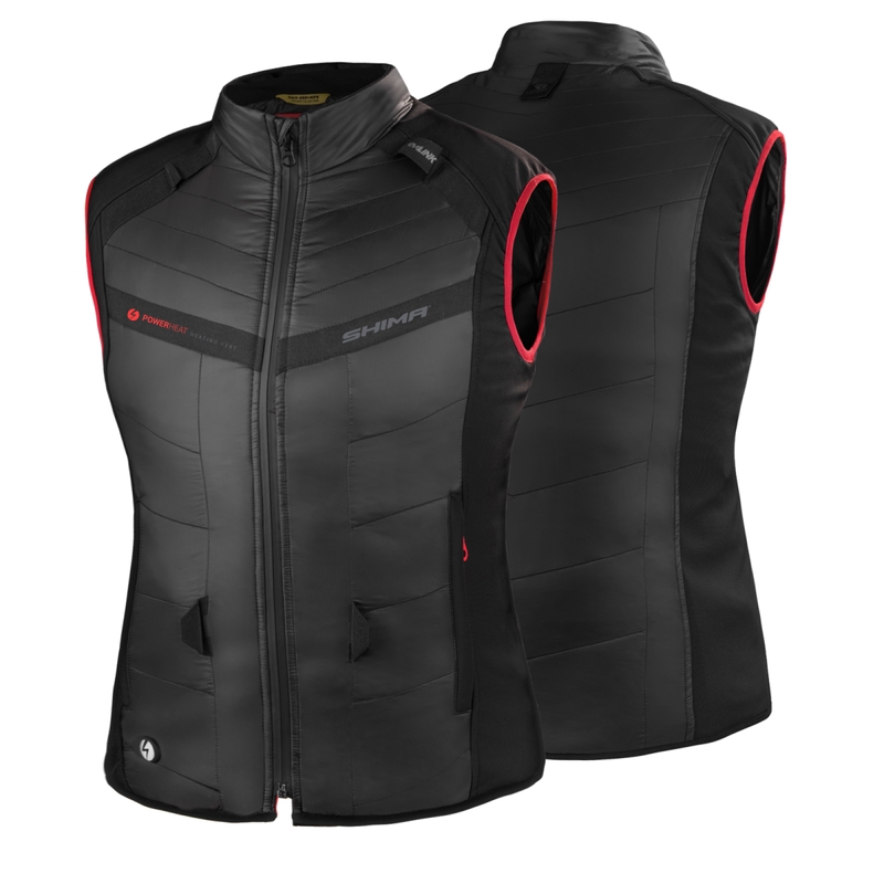 Shima Powerheat vest zwart-rood voor dames