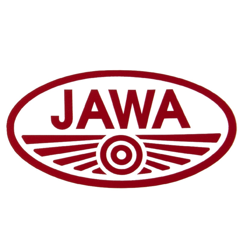 Sticker JAWA met rode rand