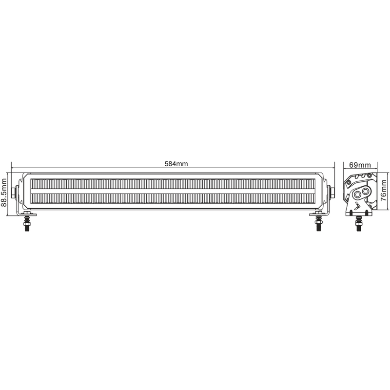 SHARK LED LICHTBALK EU GEHOMOLOGEERD OSRAM 22", 108W