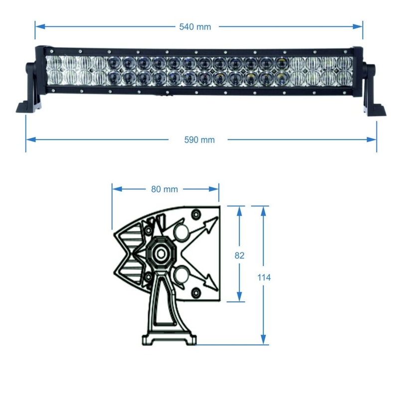 SHARK LED LICHTBALK 20", GEBOGEN, 120W, R 560 MM - 5D