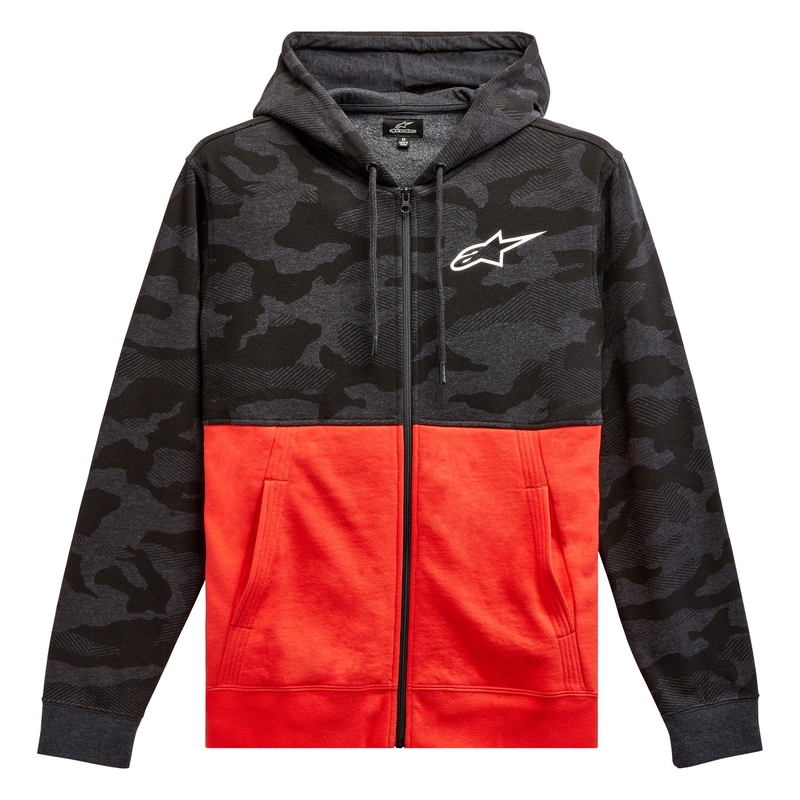 Alpinestars Camo Block Hoodie grijs camo-rood fluo