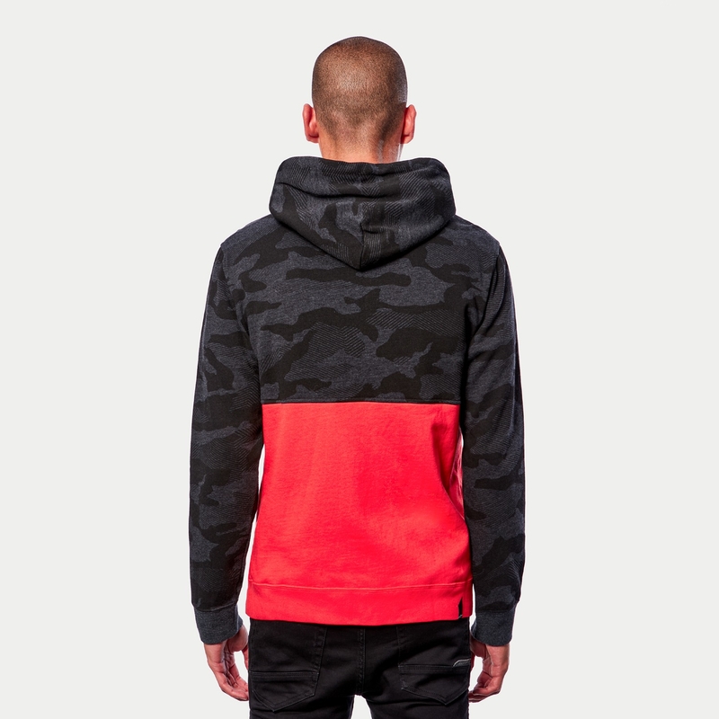 Alpinestars Camo Block Hoodie grijs camo-rood fluo