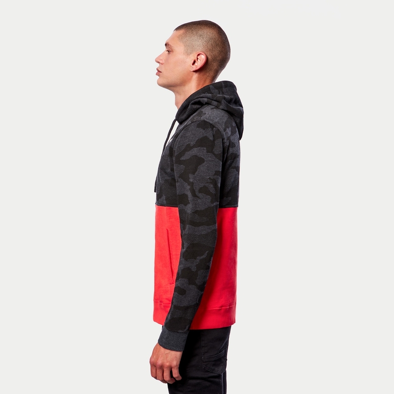 Alpinestars Camo Block Hoodie grijs camo-rood fluo