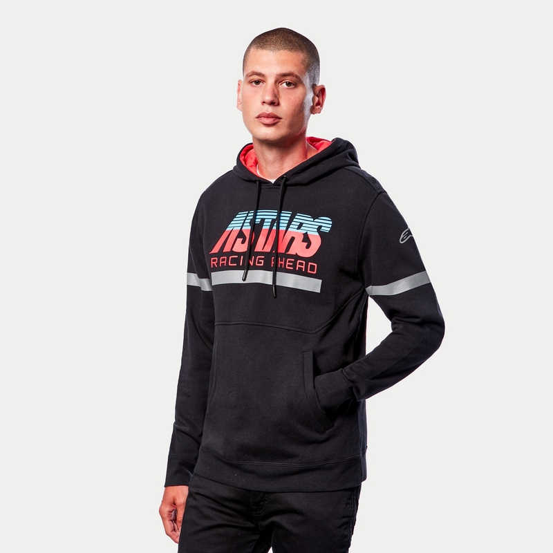 Alpinestars Club Hoodie zwart-rood-blauw-grijs
