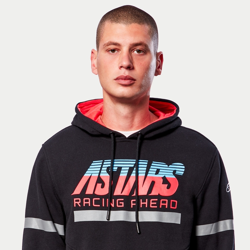 Alpinestars Club Hoodie zwart-rood-blauw-grijs
