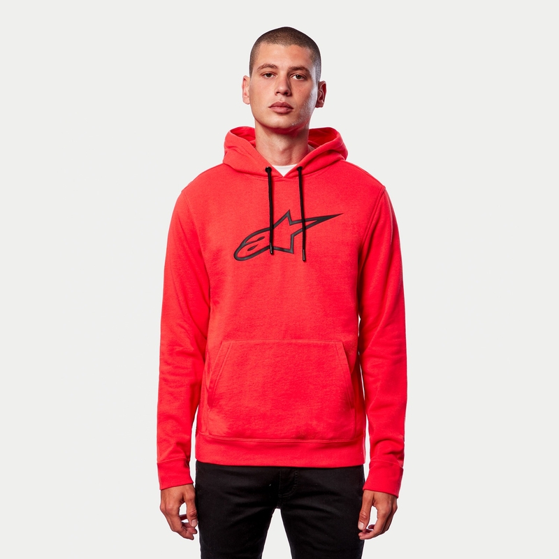 Mikina Alpinestars Ageless 2 Hoodie fluo červeno-černá