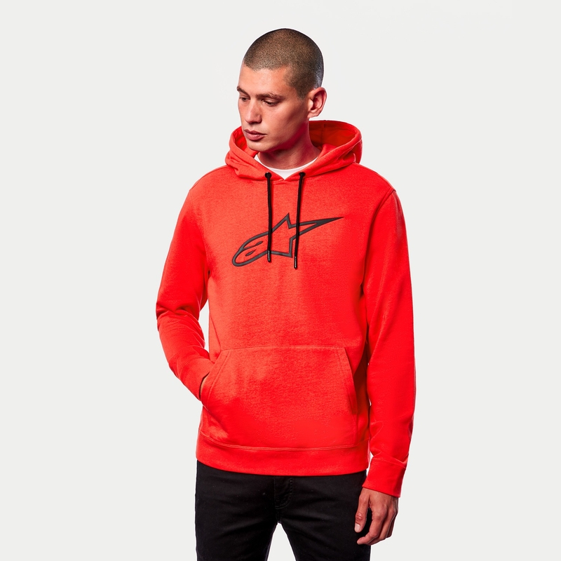 Mikina Alpinestars Ageless 2 Hoodie fluo červeno-černá