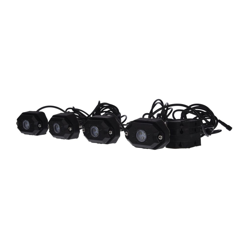 HAAI LED-LICHT, RGB, MEERKLEURIG, BLUETOOTH-BEDIENING, 4 ST. SET