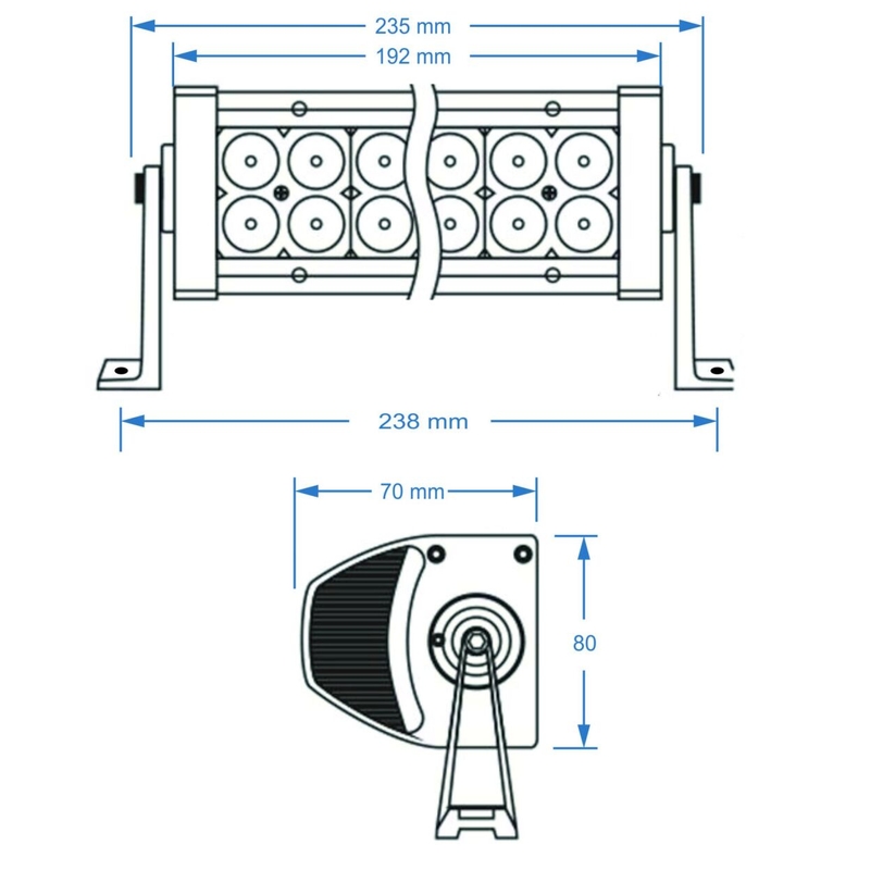 LED-lichtschans SHARK LED LIGHT BAR 7,5", 6D, 36W