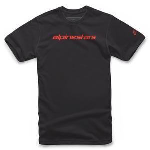 Alpinestars Linear Wordmark T-shirt zwart en rood fluo