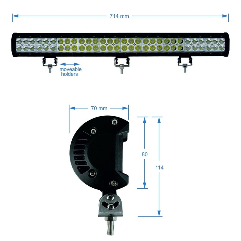 LED-lichtschans SHARK LED EPISTAR 60*3W 10800 LM 10-30V COMBO 28"