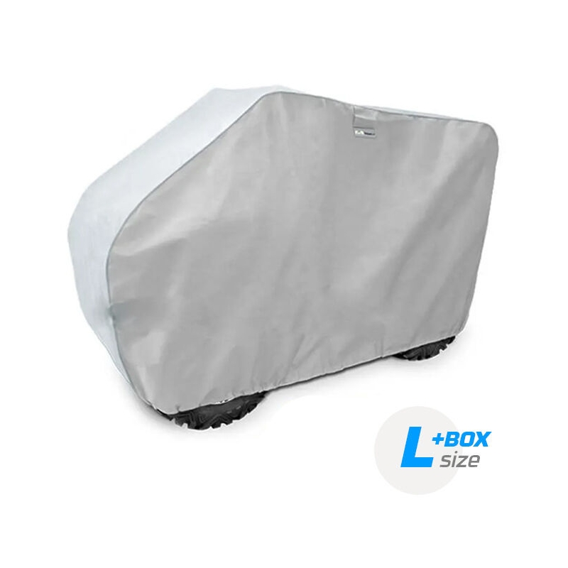 Canvas voor lange tweezits ATV met box zilver L