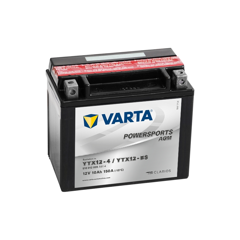 VARTA 12V/10AH-MOTO LF onderhoudsvrije batterij (YTX12-4/YTX12-BS)