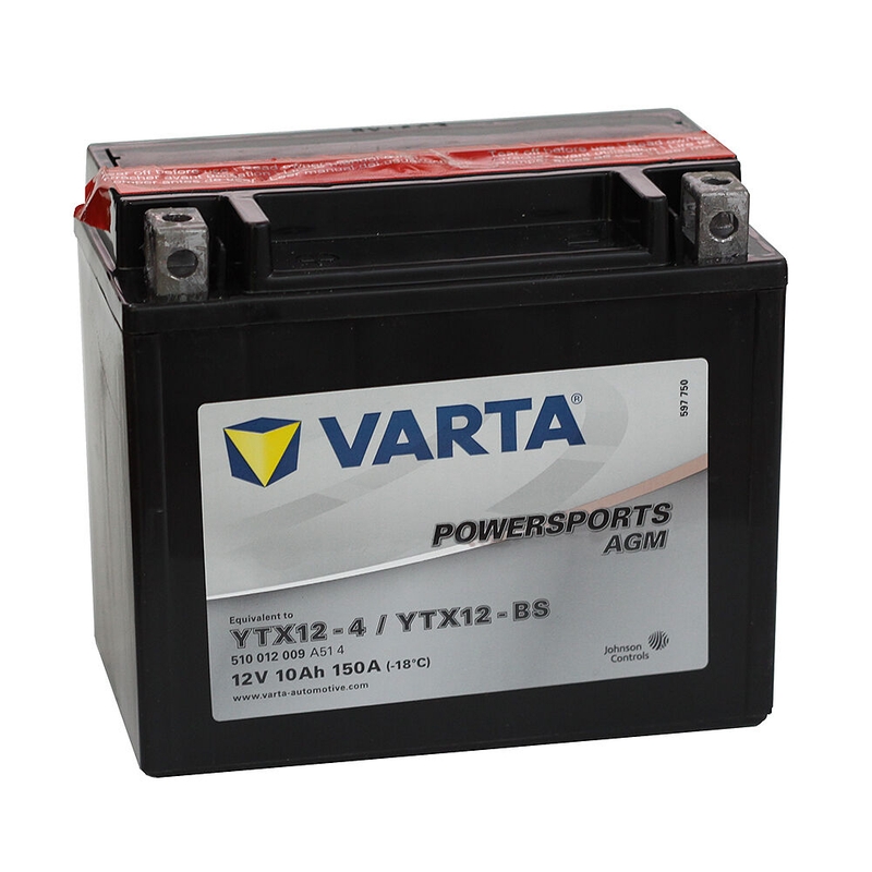 VARTA 12V/10AH-MOTO LF onderhoudsvrije batterij (YTX12-4/YTX12-BS)