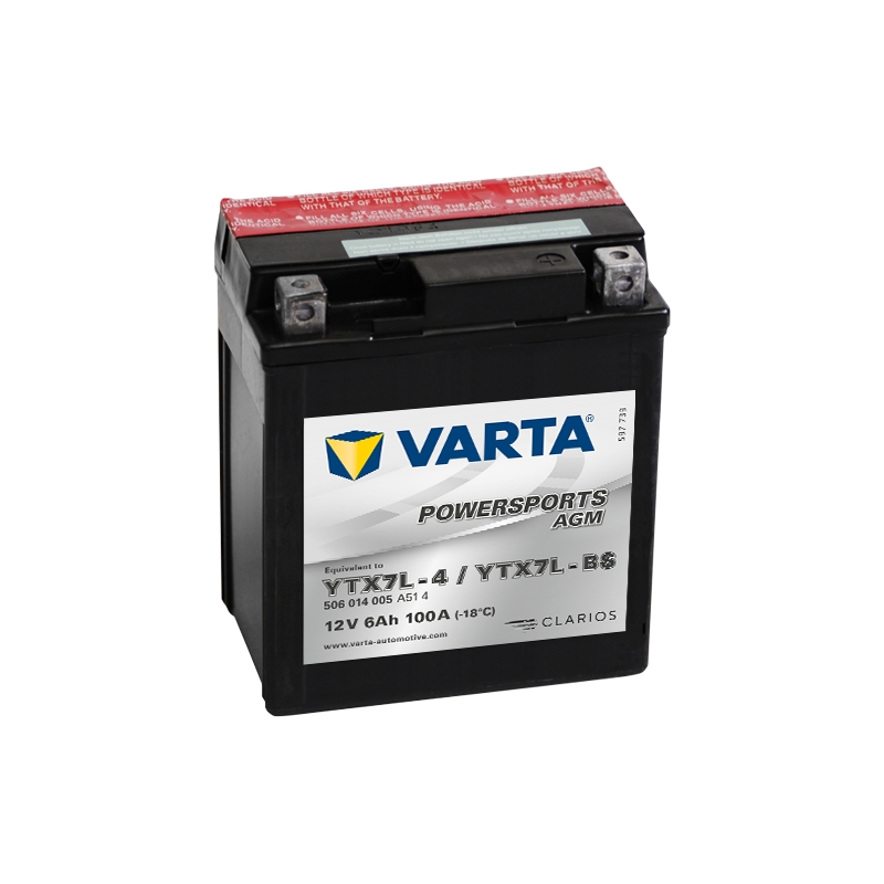 VARTA YTX7L-A/YTX7L-BS 12V/6Ah onderhoudsvrije batterij