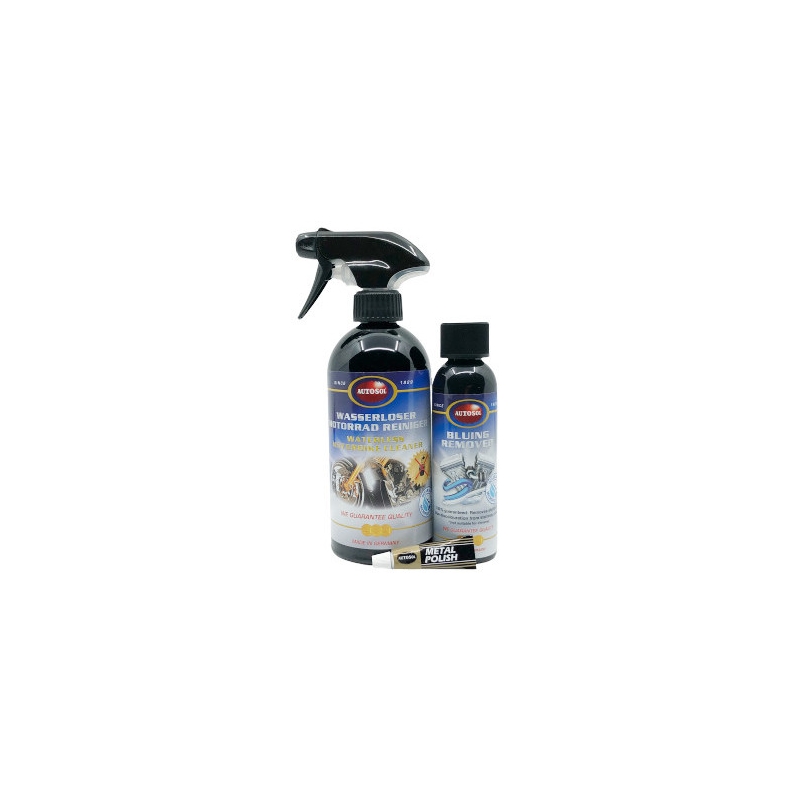 Autosol Motorfiets Waterless Cleaner en Bluing Remover Kit