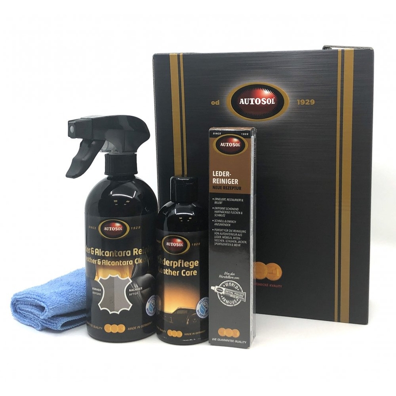 Autosol geschenkset voor het reinigen van leer en alcantara