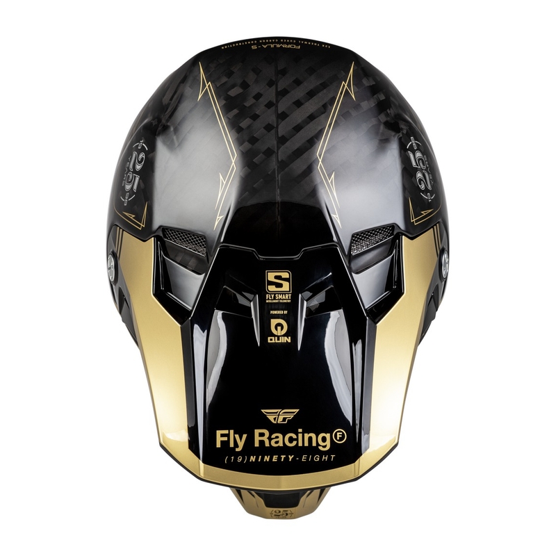 Motorcrosshelm FLY Racing Formula S Carbon zwart-goud