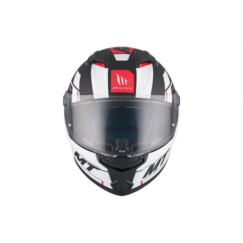 MT Stinger 2 Solid Zivze integraal motorhelm wit-zwart-rood mat