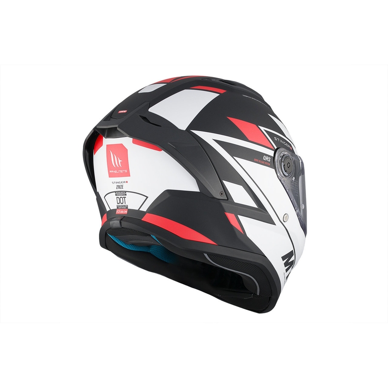 MT Stinger 2 Solid Zivze integraal motorhelm wit-zwart-rood mat